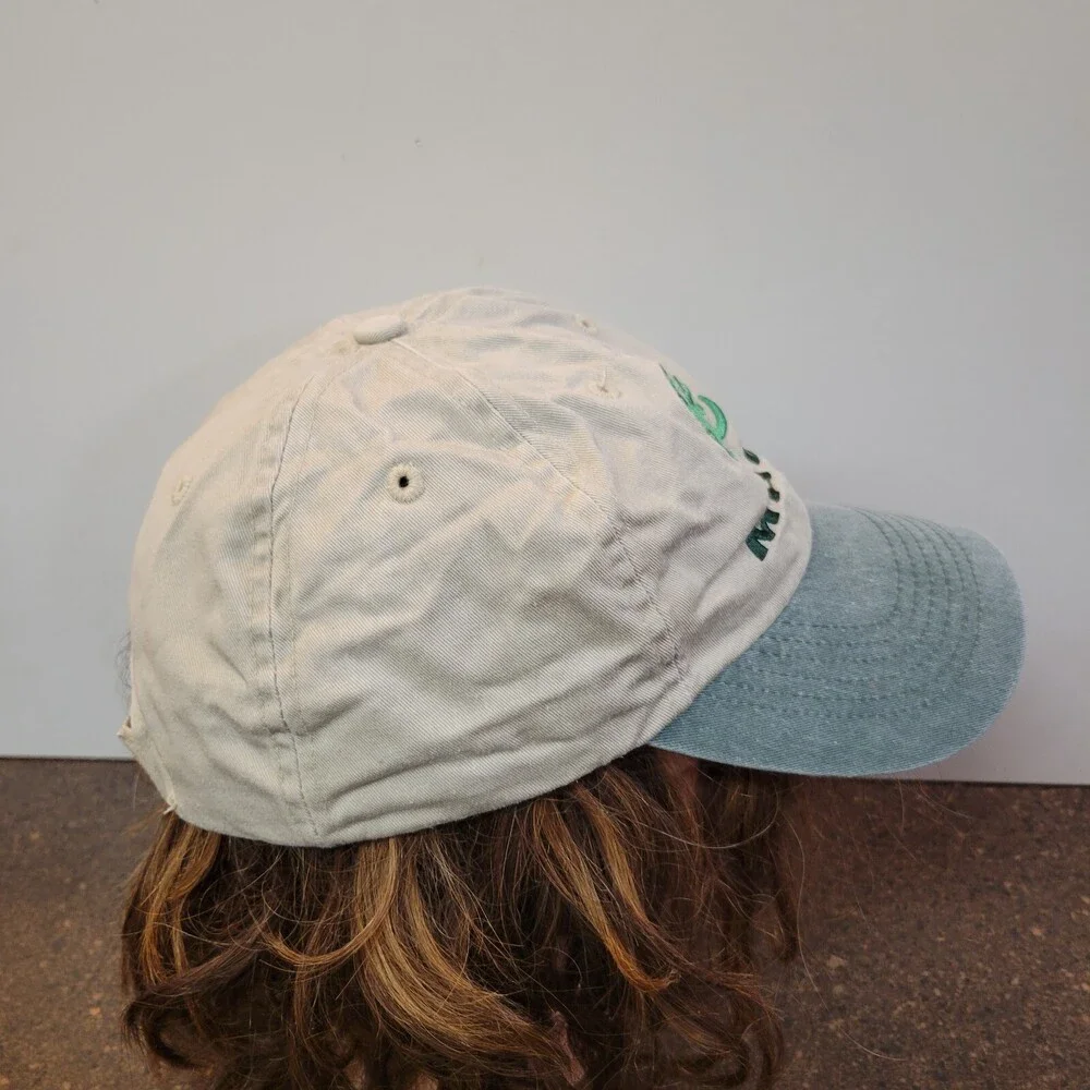 Maui Baseball Cap Unisex Kids White Green Embroidered Logo Adjustable Hat